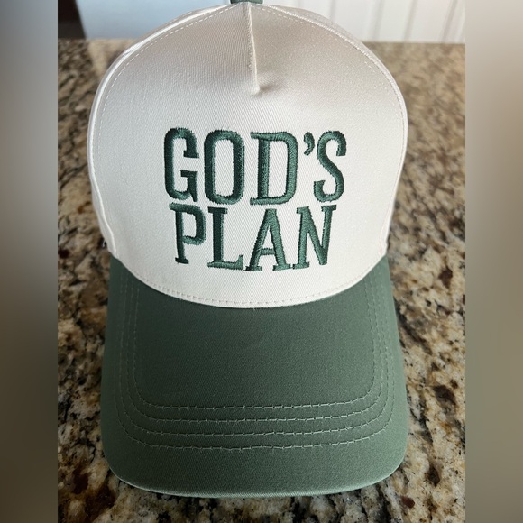 Accessories - God's Plan Two-Tone Trucker Hat - Green & White
